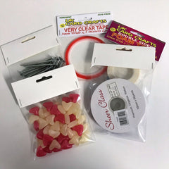 100 Header Cards With Free Bags. Euro Slot, Blank Shop Product Display Packaging