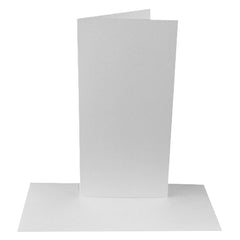 10 Pack DL White Greeting Card Blanks & Envelopes - 300gsm