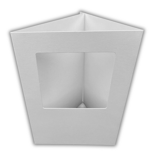 10 Pack A6 White Rounded Top Square Aperture Greeting Card Blanks & Envelopes, Tri-Fold - 300gsm