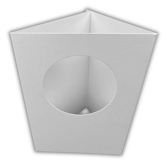 10 Pack A6 White Top Circle Aperture Greeting Card Blanks & Envelopes, Tri-Fold - 300gsm