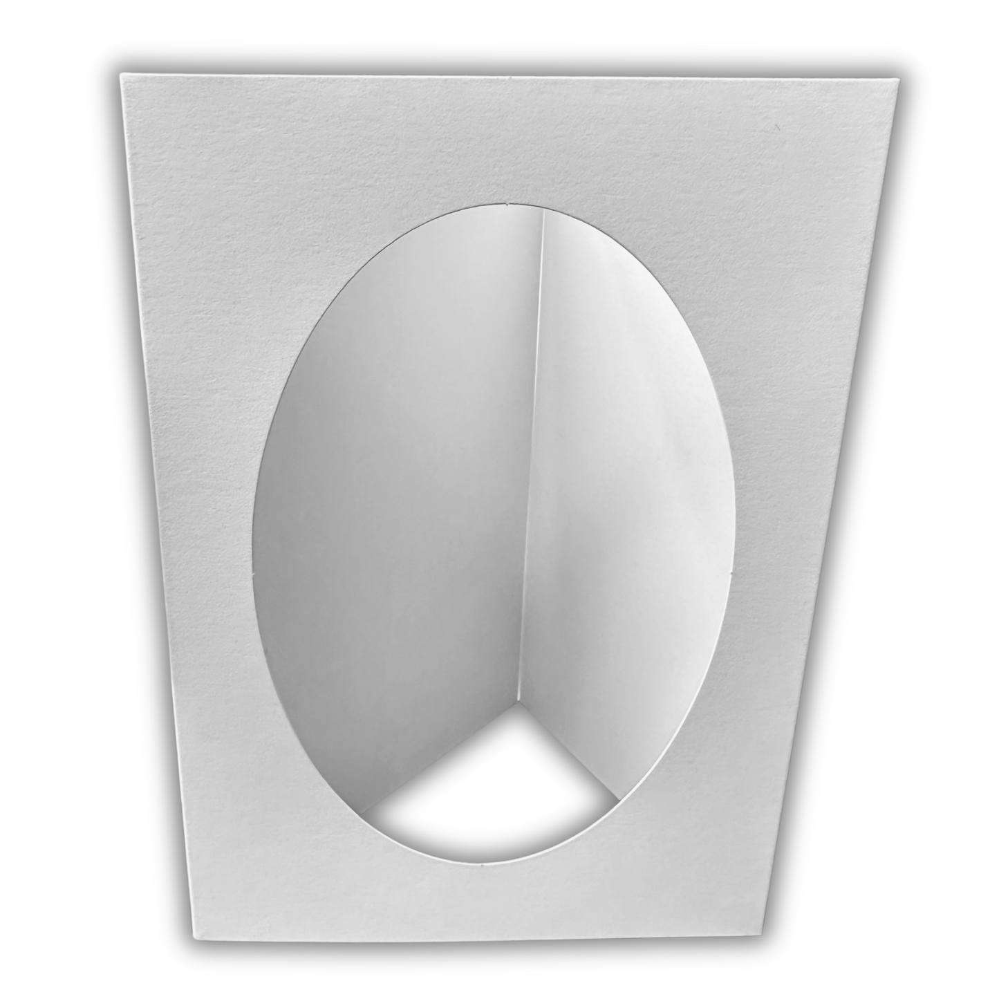 10 Pack A6 White Oval Aperture Greeting Card Blanks & Envelopes, Tri-Fold - 300gsm