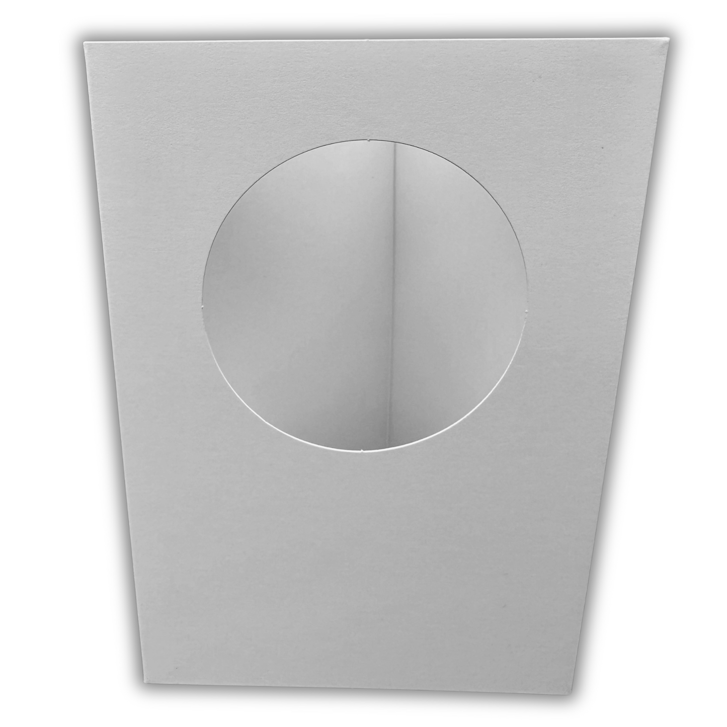 10 Pack A6 White Top Circle Aperture Greeting Card Blanks & Envelopes, Tri-Fold - 300gsm