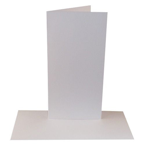50 Pack DL White Greeting Card Blanks & Envelopes – 300gsm - Stella Weds
