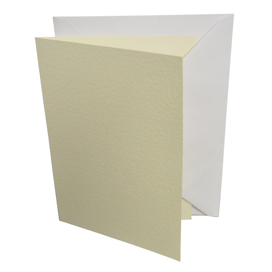 hammered ivory card blank folded