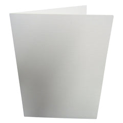 Linen white card blank standing on its own.
