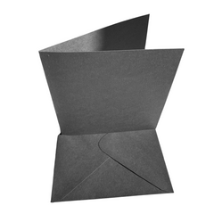 50 6x6 Square Black Greeting Card Blanks & Black Envelopes - 300gsm