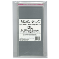 Pack of clear cello bags for DL card blanks and envelopes by Stella Weds.
