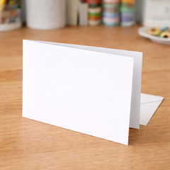 A7 Landscape Card Blanks with Envelopes | 50 Pack | 300gsm White Card | Pre-Creased | 74mm x 105mm Folded | Mini Greeting Cards, Gift Notes & Tags | Stella Weds