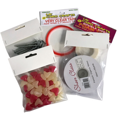 100 blank white header cards with euro slot and 100 free bags for retail product display packaging