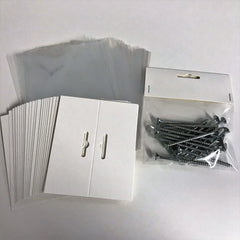 100 Header Cards With Free Bags. Euro Slot, Blank Shop Product Display Packaging