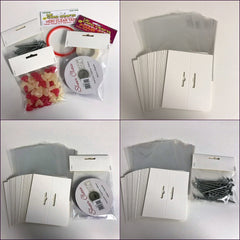100 Header Cards With Free Bags. Euro Slot, Blank Shop Product Display Packaging