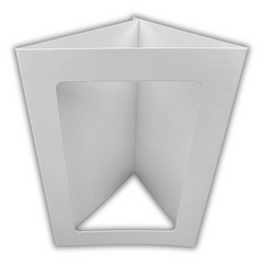 10 Pack A6 White Rounded Oblong Rectangle Aperture Greeting Card Blanks & Envelopes, Tri-Fold - 300gsm