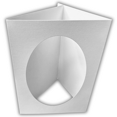 10 Pack A6 White Oval Aperture Greeting Card Blanks & Envelopes, Tri-Fold - 300gsm