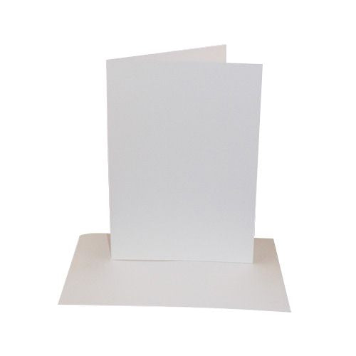 25 Pack - C5 / A5 White Greeting Card Blanks & Envelopes - 300gsm