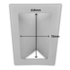 10 Pack A6 White Rounded Oblong Rectangle Aperture Greeting Card Blanks & Envelopes, Tri-Fold - 300gsm