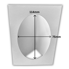 10 Pack A6 White Oval Aperture Greeting Card Blanks & Envelopes, Tri-Fold - 300gsm