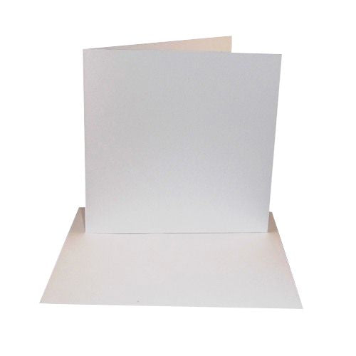 50 Pack - 4x4 Square White Greeting Card Blanks & Envelopes - 300gsm