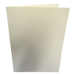 hammered ivory card blank folded in half standing