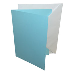 light blue card blank with white envelope