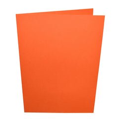 orange card blank folded in half standing up
