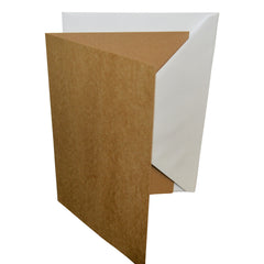 Brown card with white envelope on a white background