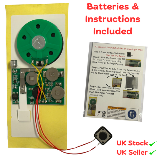 30s Recordable Voice Chip for Greeting Cards | DIY Sound Module with Audio Playback